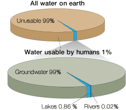 Pie Chart Of Freshwater And Saltwater