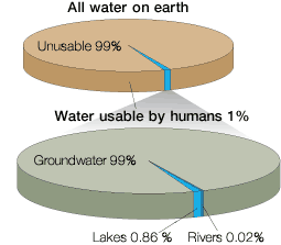 Distribution Chart Of Water On Earth